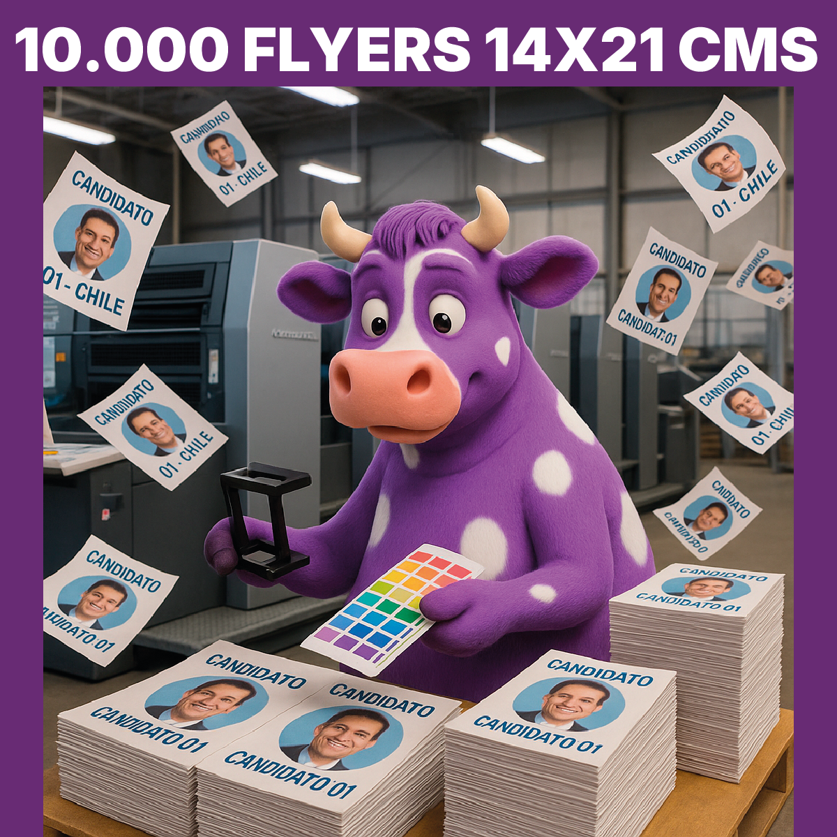 10.000 Flyers a $19,9 c/u, 14x21 cms (1/2 Carta)